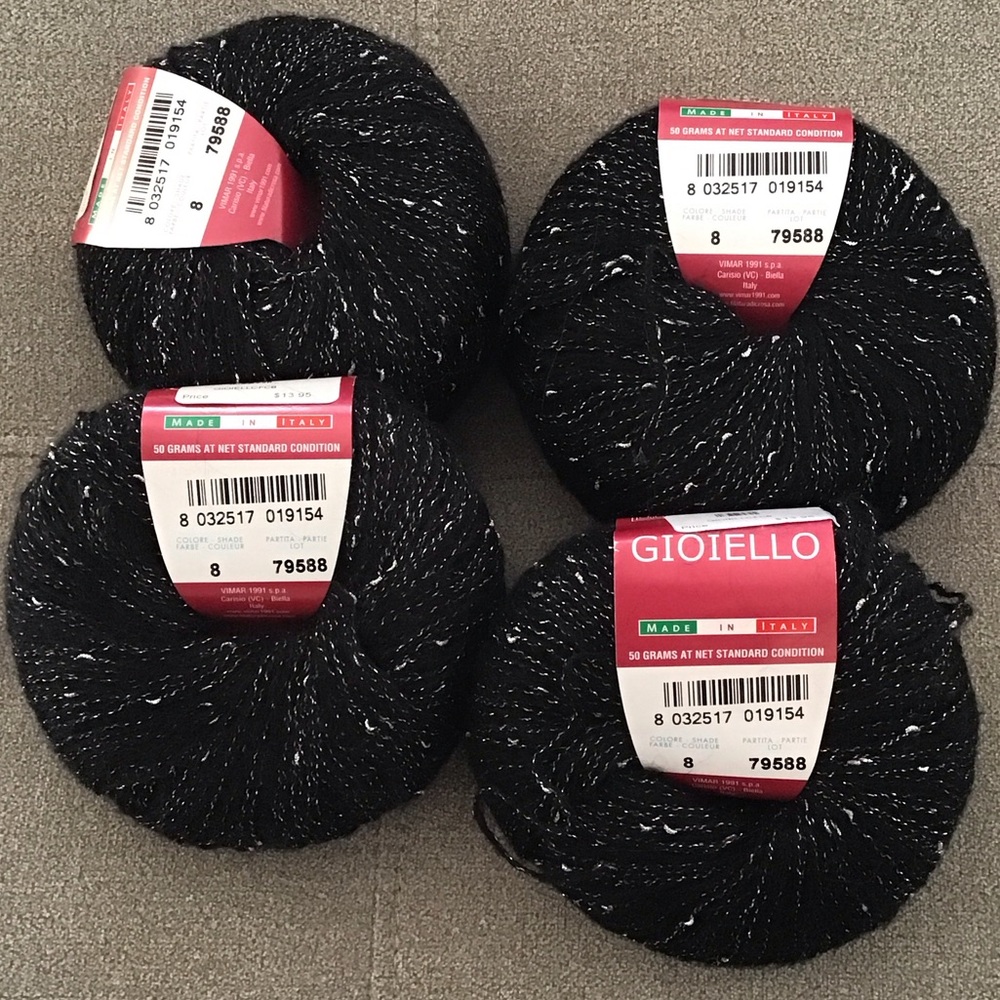 Filatura de Crosa Gioiello Black and Silver Yarn